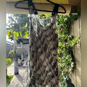 Black and Gray Buckle Tulle Tank